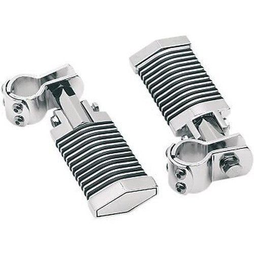 Drag Specialties DS-253800 Chrome Popsicle Footpegs with O-Rings and 1" Clamps