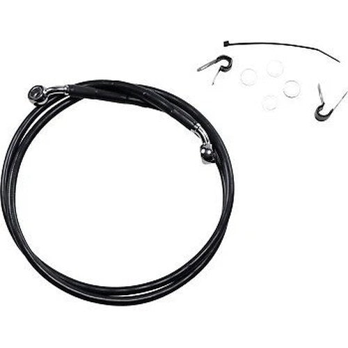Drag Specialties 1741-2537 Extended Length Black Vinyl Front Brake Line Kit +10"