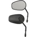 Drag Specialties 0640-1308 Black Short 4" Stem Teardrop Mirrors for Harley