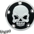 Chrome & Black Skull Timer Points Ignition Cover for Twin Cam
