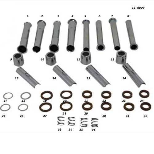 V-Twin 11-0900 Chrome Pushrod Tube Kit for 66- Early 79 Shovelhead