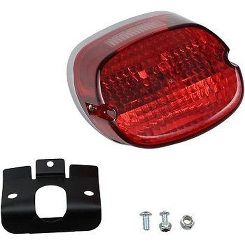 Drag Specialties DS-272198 Red Laydown Taillight Assembly for Top Tag Harley