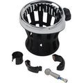 Ciro 50413 Chrome Cup Drink Holder with Black Clamp for 7/8 to 1" Handlebars