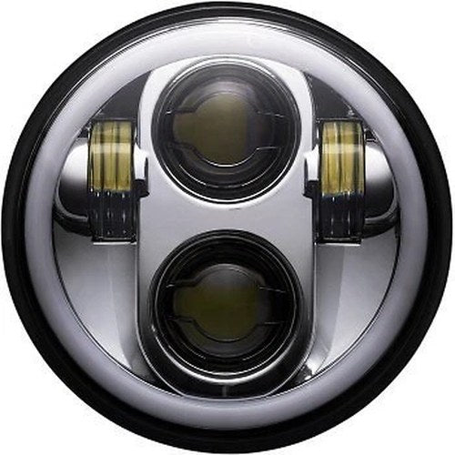 Custom Dynamics PG-575-C ProGLOW LED Headlamp Chrome 5.75" w Color Changing Halo