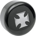 Black Maltese Cross Horn Cover for Harley
