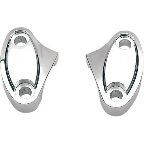 Drag Specialties 1803-7506 Chrome Handlebar Riser Top Clamps 2-Piece - 1" Harley