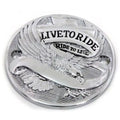 V-Twin 42-0106 Live to Ride Eagle Chrome Timer Points Cover for Evo & Sportster