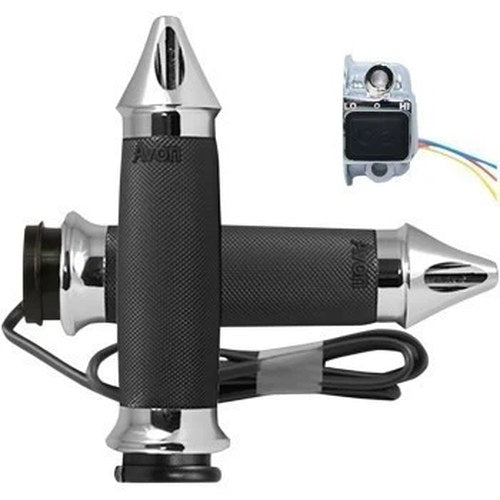 Avon Grips CC-85-CH-S-F-HT Chrome Spike Custom Contour Heated Grips for Tbw