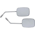 Drag Specialties 0640-0982 Chrome Rectangular 8" Long Stem Mirrors for Harley