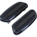 Black & Chrome Driver Floorboard Set for Harley Touring & Flst Softail 93-23