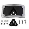Chrome Curved License Plate Mount Laydown for Harley 3-Bolt Style