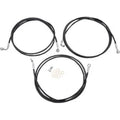 LA Choppers LA-8052B19B Black Braided Brake Line Kit for 18-20" Apes