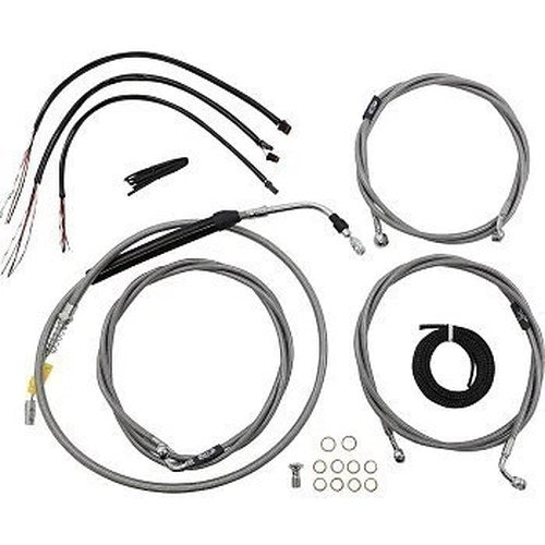 LA Choppers LA-8056KT2-13 Complete Stainless Braided Handlebar Cable/Brake Kit
