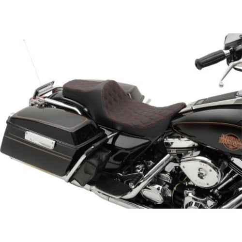 Drag Specialties Predator Iii Seat Red Double Diamond Harley 97-07 Touring