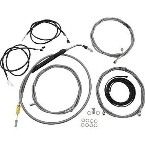 LA Choppers LA-8056KT3-16 Complete Stainless Cable & Brake Line Kit 15-17" Apes