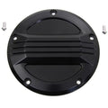 Satin Black Air Flow 3-Line Derby Cover for Harley 5-Bolt Twin Cam 00-17