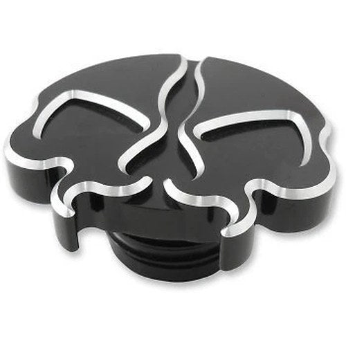 Drag Specialties 0703-0788 Black Split Skull Gas Cap Left Hand Non-Vented