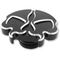 Drag Specialties 0703-0788 Black Split Skull Gas Cap Left Hand Non-Vented