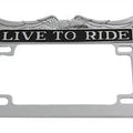 V-Twin 42-0062 Chrome "Live to Ride" 4" x 7" License Plate Frame for Motorcycles