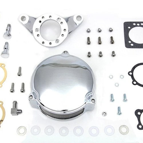 V-Twin 34-0840 Chrome Round Wyatt Gatling Air Cleaner Assembly