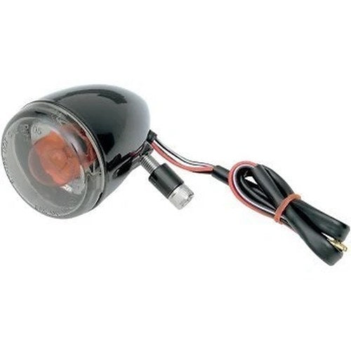 Drag Specialties 2020-0474 Black Front DOT Compliant Turn Signal w/ Smoke Lens