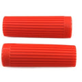 V-Twin 28-0167 Red Replica Rib Style Hand Grip Set