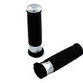 V-Twin 28-0456 Black Hand Grip Set with Chrome End Caps