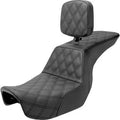 Saddlemen 806-04-195BR Tour Step-Up Seat Lattice Stitch with Backrest 06-17 Dyna