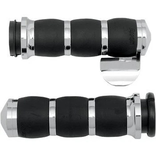 Avon Chrome 3-Ring Velvet Air Hand Grips w/ Boss for Harley Electronic Tbw