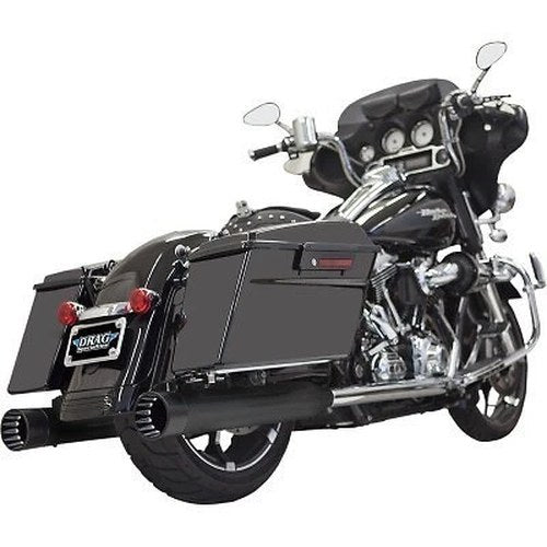 Bassani 4" Dnt Straight Can Mufflers Black w/ Black End Caps for 95-16 Touring