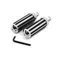 V-Twin 27-1631 Chrome Rail Driver Size Foot Pegs - Harley Male Mount