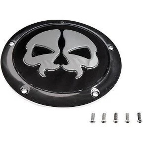 Drag Specialties 1107-0553 Black Split Skull Derby Cover for 16-23 M8 Touring