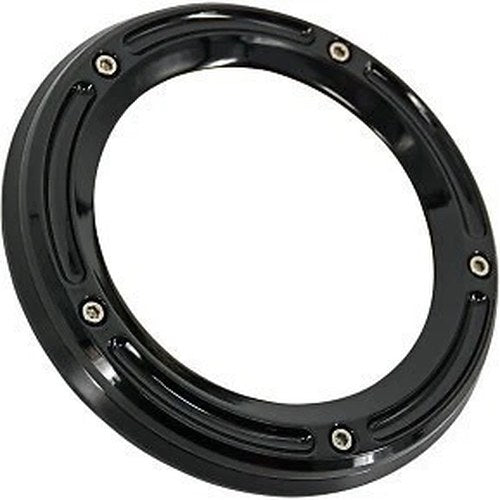 Trask TM-0042BK Black Clear Assault Derby Cover for 19-22 Softail