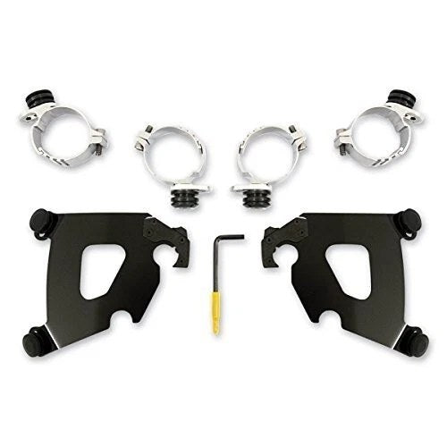 Memphis Shades Black Cafe Fairing Mounting Kit for Harley Dyna 06-17