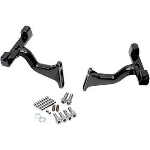 Drag Black Raised Passenger Floorboard Mounts for Harley Touring 93-20