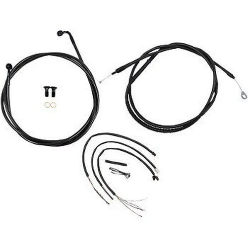 LA Choppers LA-8153KT2-13M Black Midnight Braided Handlebar Cable/Brake Line Kit