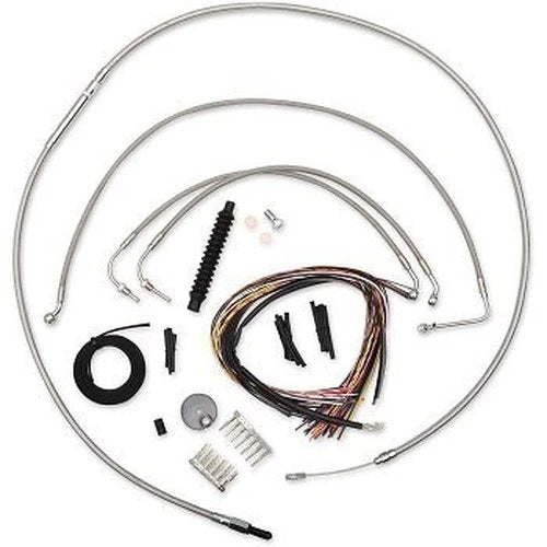 LA Choppers LA-8010KT2-13 Stainless Braided Handlebar Cable/Brake Kit 12-14"