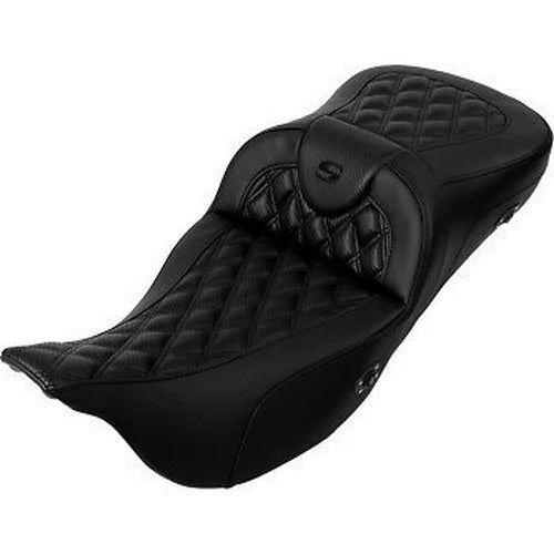 Saddlemen Roadsofa Extended Reach Seat Heated Lattice Stitch Carbon Fiber 08-23
