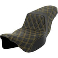 Saddlemen Extended Reach Step-Up Seat Gold Lattice Stitch for 08-23 Touring