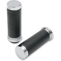 Drag Specialties 0630-0948 Textured Black Rubber Hand Grips for Harley 1" Tbw