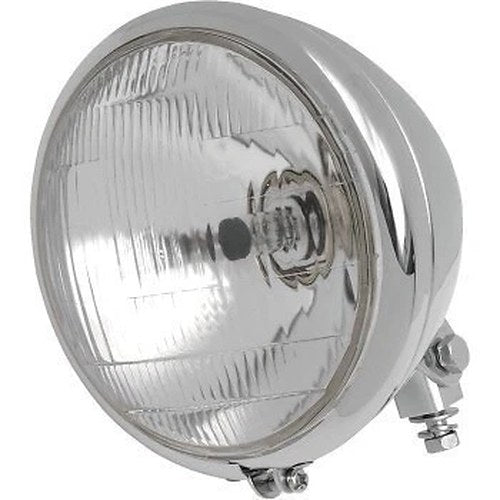 Chrome Custom 6.5" Halogen Headlight Assembly Bottom Mount for Harley
