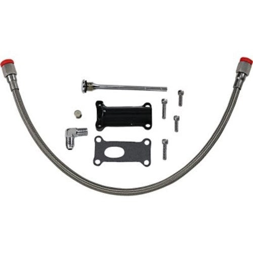Drag Specialties Black Engine Oil Spout Kit Harley 02-06 FLHT/FLHR/FLHX/FLTR