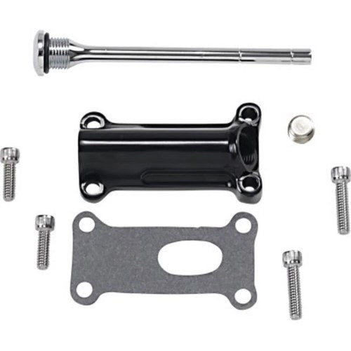 Drag Specialties Black Engine Oil Spout Kit Harley 99-01 FLHT/FLHR/FLTR