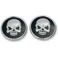 Drag Specialties 0703-0526 Black & Chrome Skull Gas Cap Set 84-95 Screw-In Pair