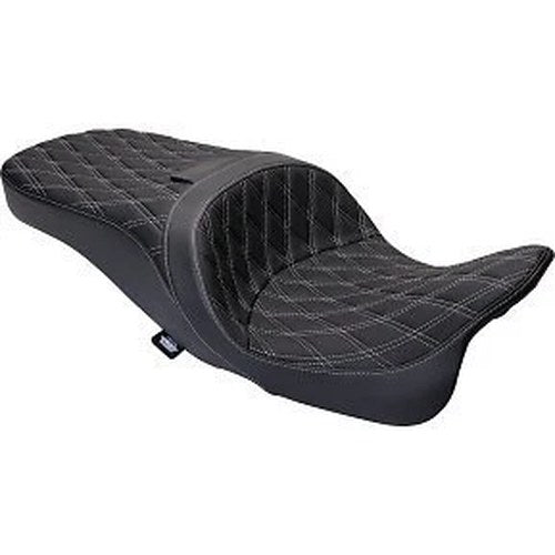 Drag Specialties 0801-1482 Freedom Touring Seat Silver Stitch for Touring 09-23