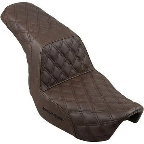 Saddlemen GelCore Brown Lattice Stitch Step-Up Seat for Harley Fxd Dyna 06-17