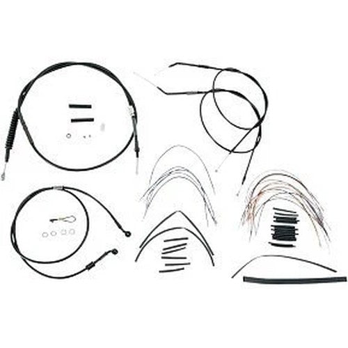 Burly Brand B30-1005 Complete Black Vinyl Handlebar Cable/Line Kit