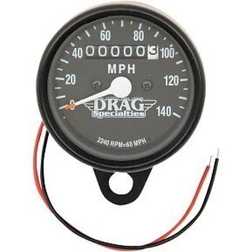 Drag Specialties 2210-0253 2.4" Mini Mechanical Speedometer