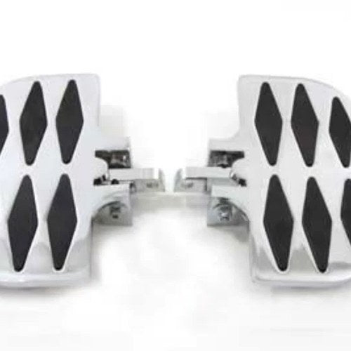 V-Twin 27-0930 Chrome Diamond Mini Male Mount Passenger Floorboards for Harley