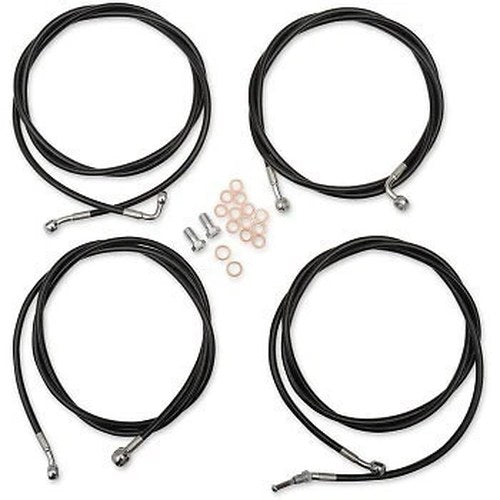 LA Choppers LA-8054KT-13B Black Vinyl Braided Handlebar Cable/Brake Kit